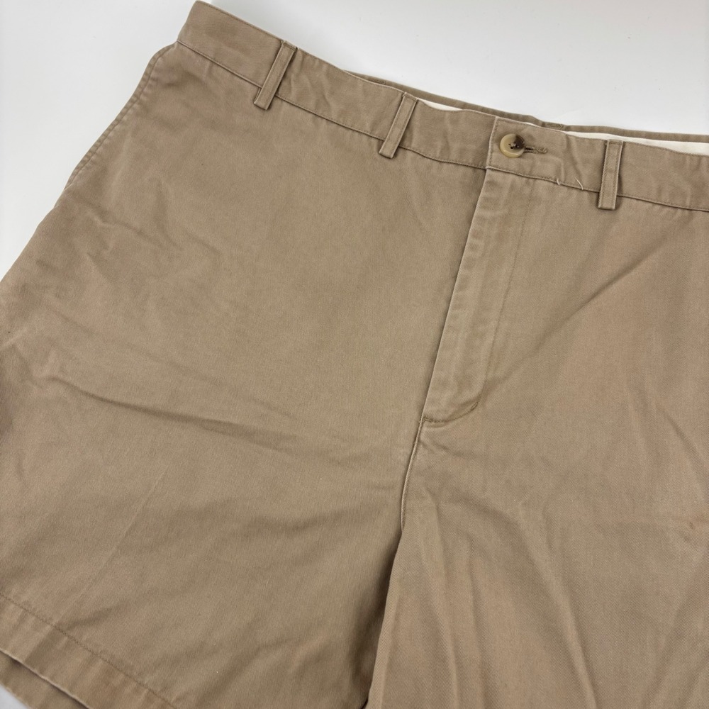 Lands' End Chino Shorts Men 44 Khaki Excellent Traditional Fit Cotton 6in Inseam